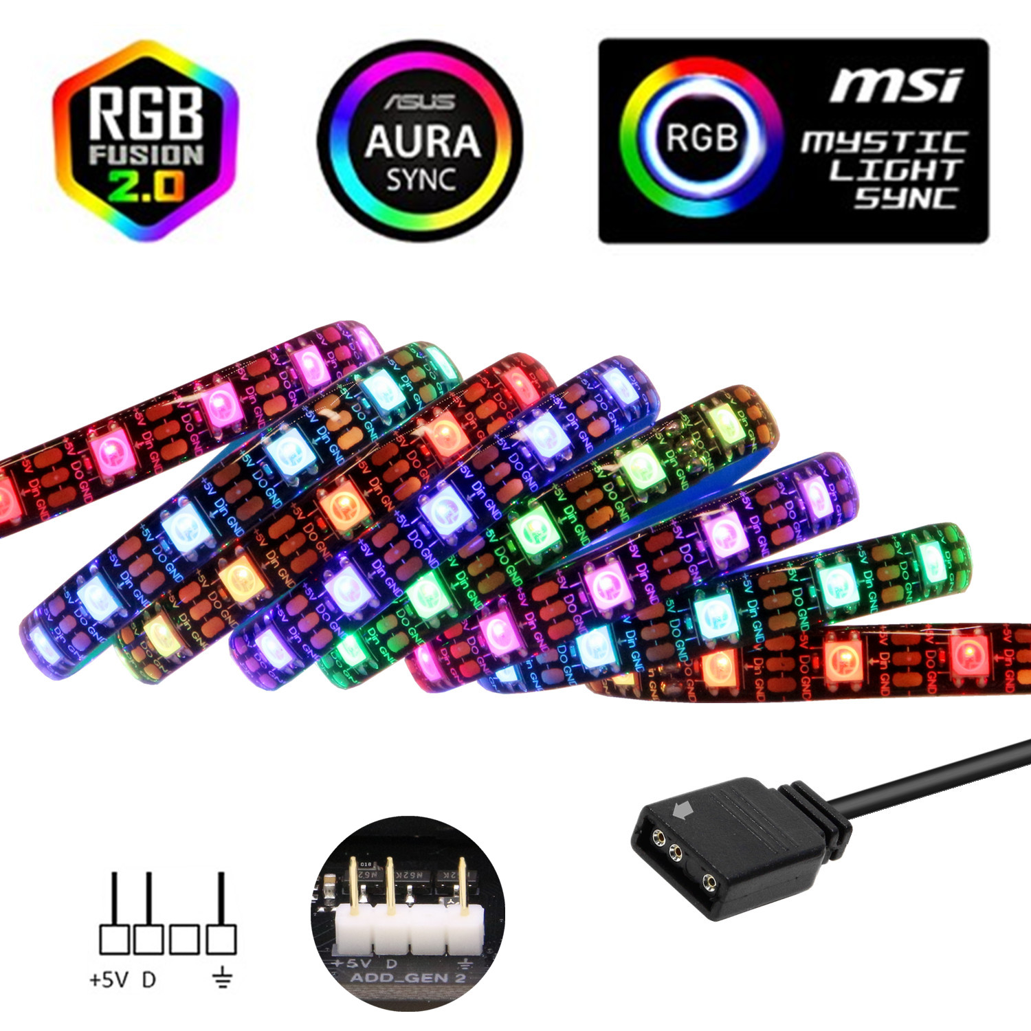 Ws2812B Strip 5V - Strip LED ARGB WS2812b 5V 60Led/m