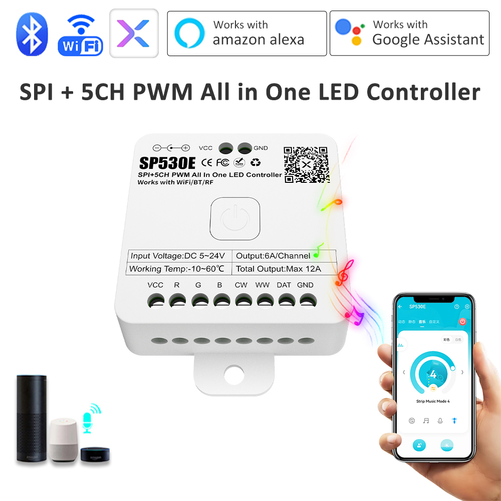 Ws2812B Strip 5V - SP530E Pengontrol LED All In One