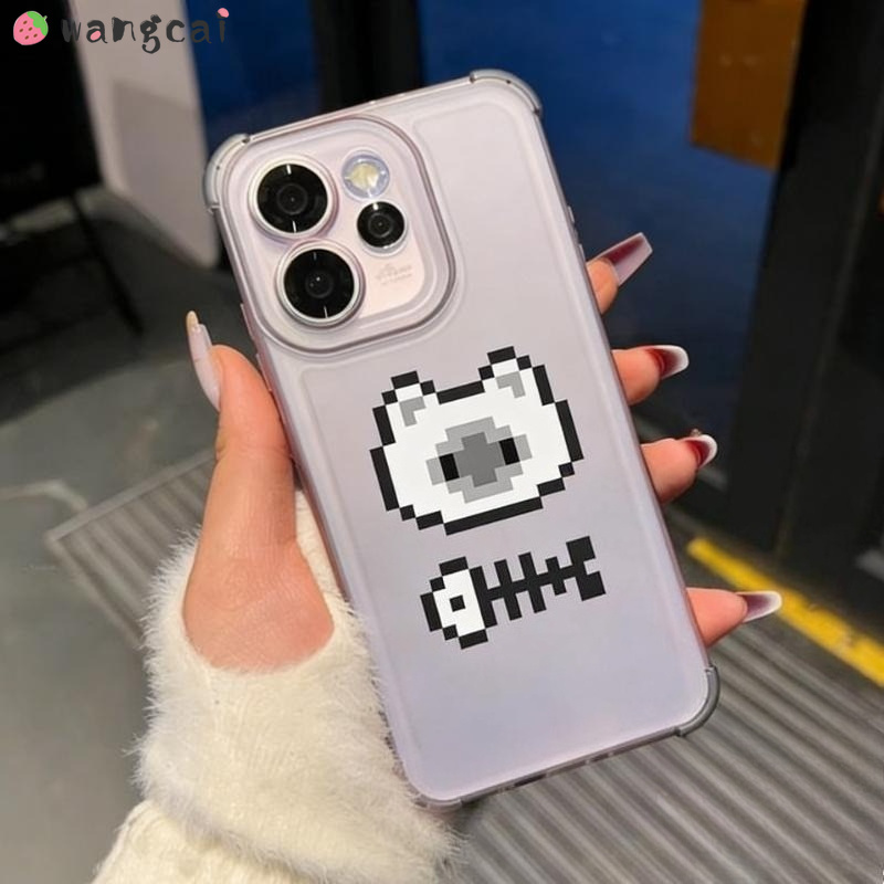 Neopixel - Casing Ponsel Kartun Pixel Cat Ice