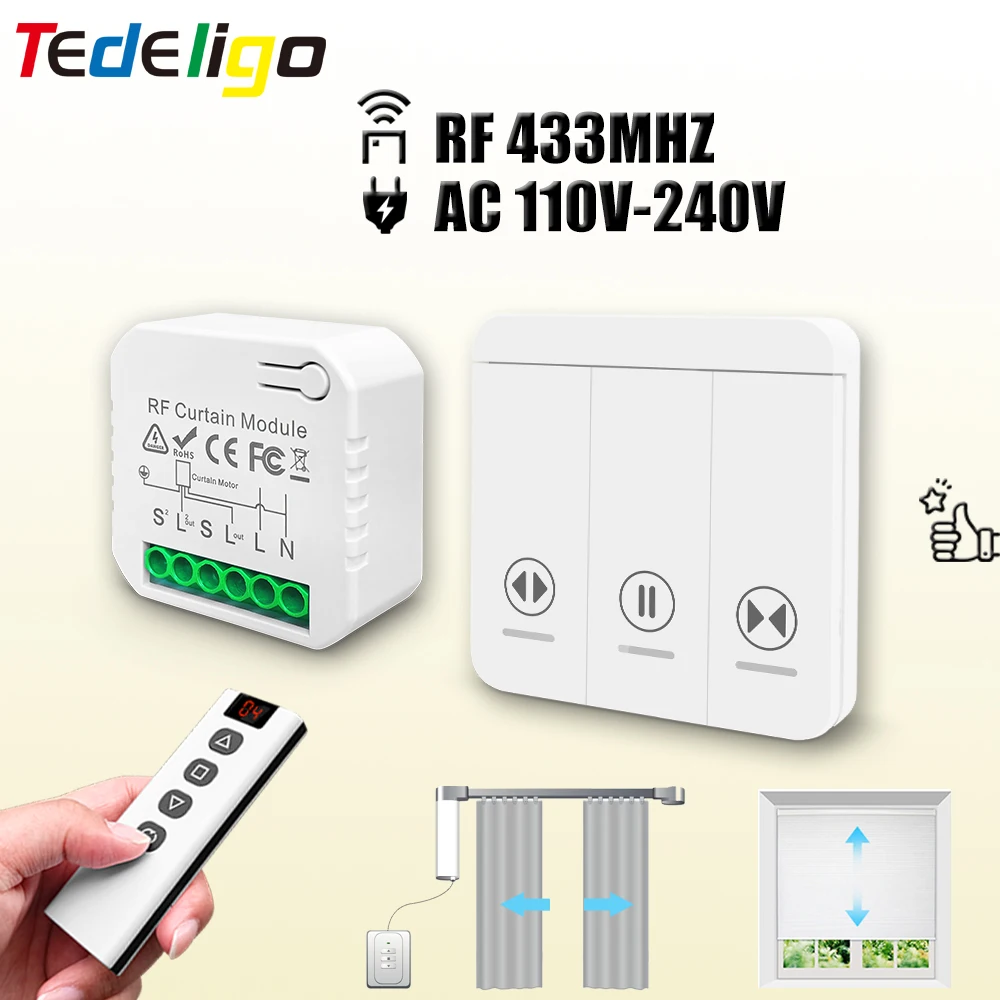 Modul sakelar tirai RF 433 MHz - Joystick Module ulasan dan harga