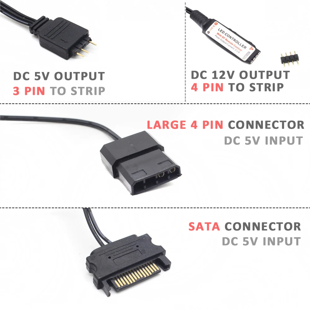 SATA Molex Pengendali RGB 5V 3 - Ws2812B Strip 5V ulasan dan harga