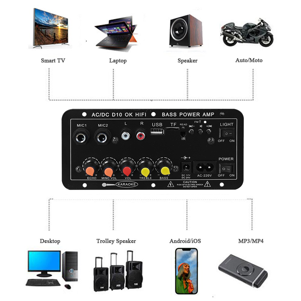 D10 Papan Amplifier Bluetooth  - Microphone Module ulasan dan harga