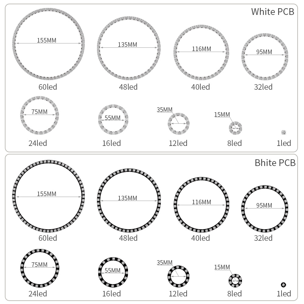 WS2812B cincin LED RGBIC, modu - Neopixel ulasan dan harga